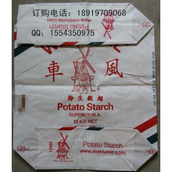 玉米淀粉，紅薯淀粉，馬鈴薯淀粉專用多層牛皮紙方底閥口袋廠家